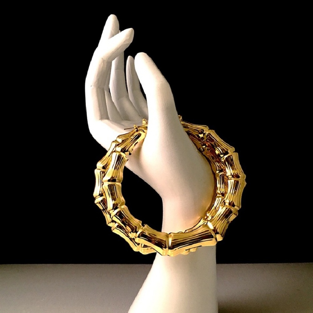 🌺 Fashionable Gold Bamboo Earrings